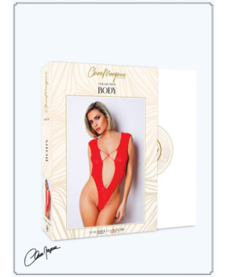 Body Rouge avec décolleté plongeant - Le Numéro 2 - Collection Body 